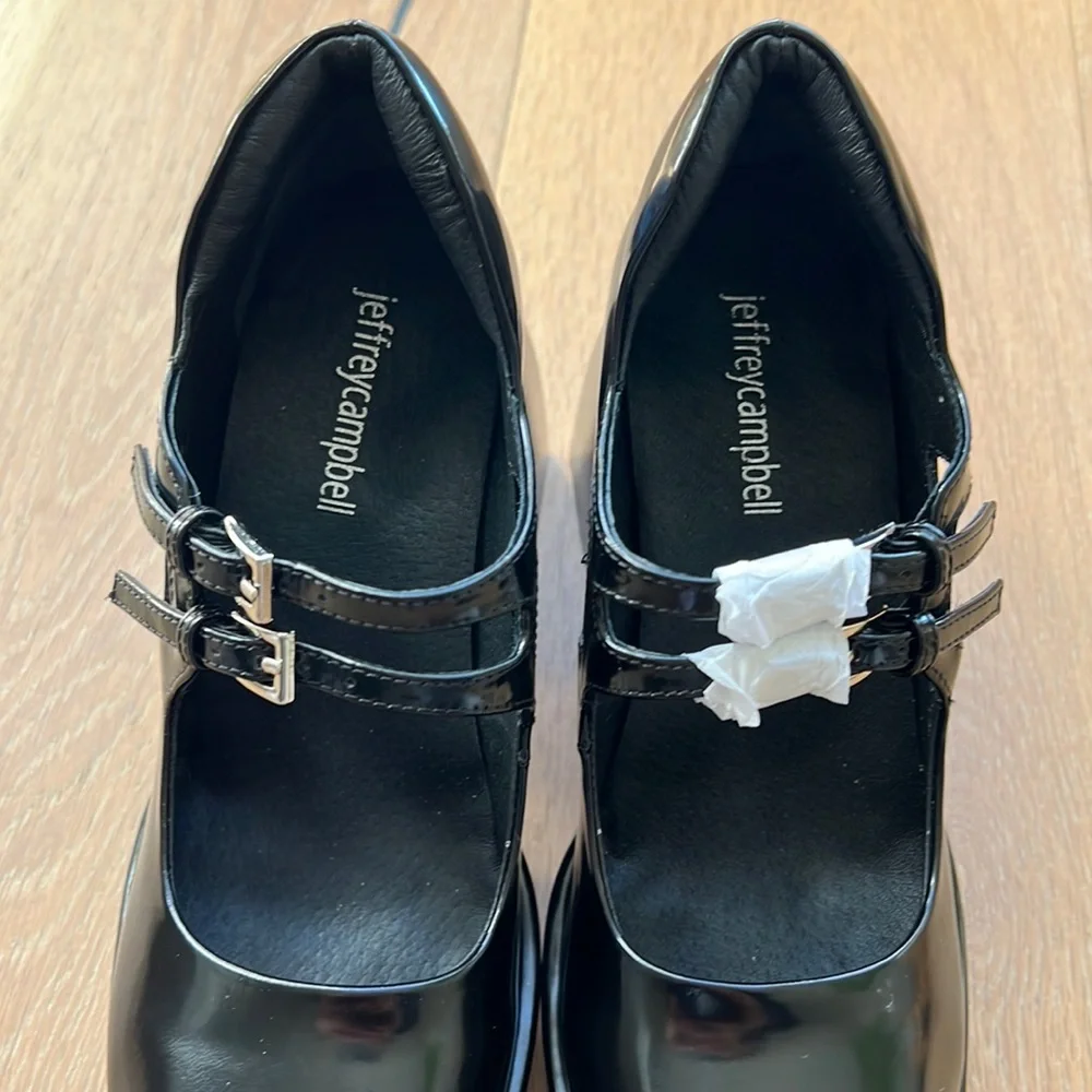NIB💥 JEFFREY CAMPBELL Double Strap Mary Jane Platform Pump Block Heel- Size 7 - Picture 11 of 16